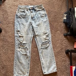 Vervet Distressed high waisted wide leg ladies jeans